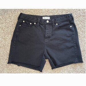 Madewell Button Fly Black Fringe Jean Short Size 29